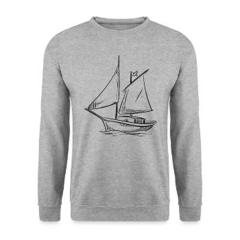 Sailing adventures in silhouette: Elegant - Unisex Sweatshirt - salt & pepper - Front - Alina (178cm) & Michal (187cm)