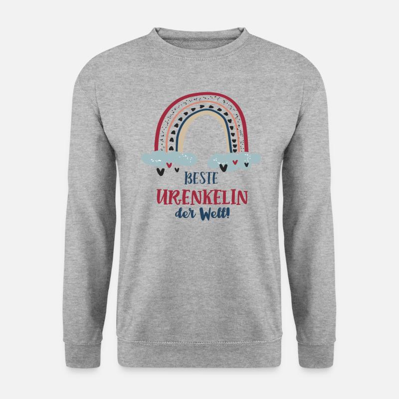 Urenkelin Outfit Regenbogen Beste Ur Enkelinnen - Unisex Pullover - Weißgrau meliert