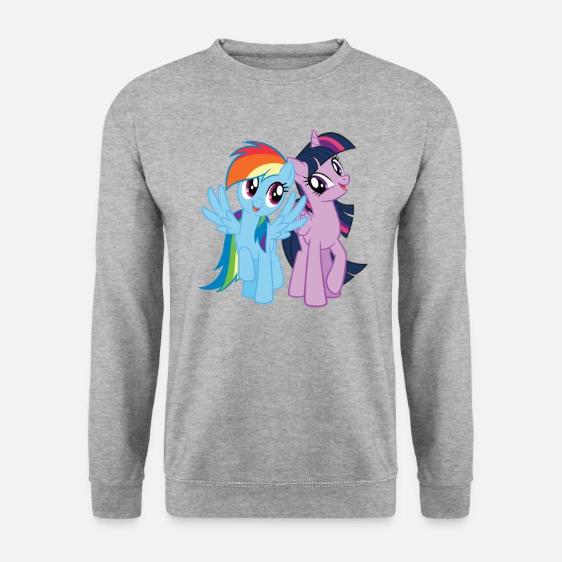 My Little Pony Rainbow Dash Und Twilight Sparkle - Unisex Pullover - Weißgrau meliert