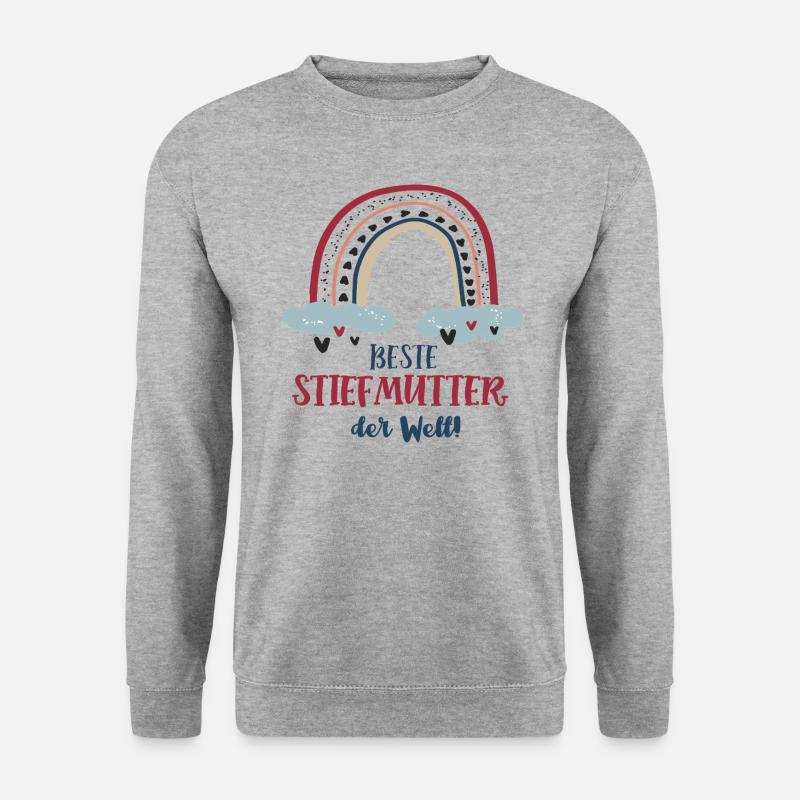 Beste Stiefmutter Outfit Regenbogen Stiefmama Mama - Unisex Pullover - Weißgrau meliert