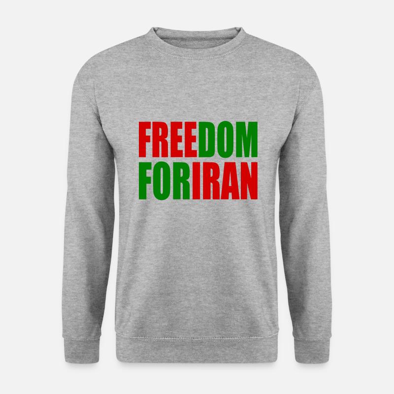 Freedom for iran - Unisex Pullover - Weißgrau meliert
