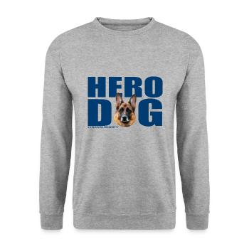 Hero dog EthanAlmighty - Unisex Sweatshirt - salt & pepper - Front - Alina (178cm) & Michal (187cm)