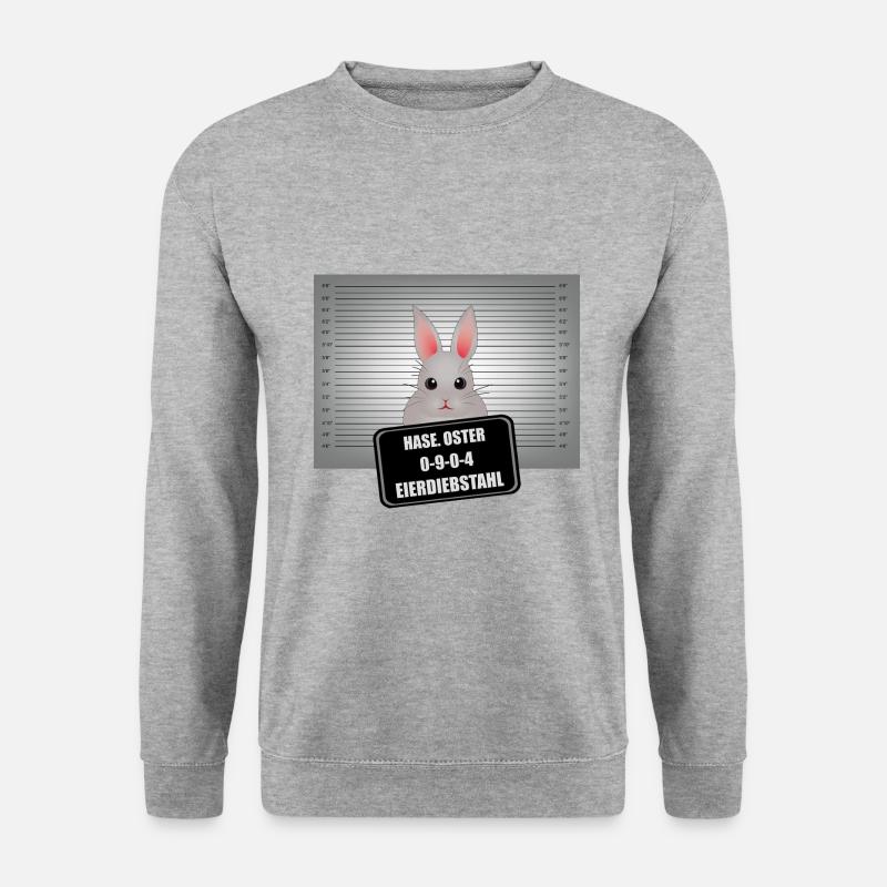 Osterhase - EIERDIEBSTAHL - Unisex Pullover - Weißgrau meliert