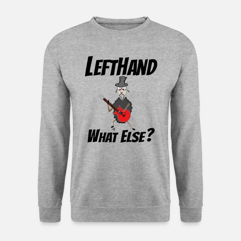 Lefthand what else?Linkshänder Gitarrist - Unisex Pullover - Weißgrau meliert