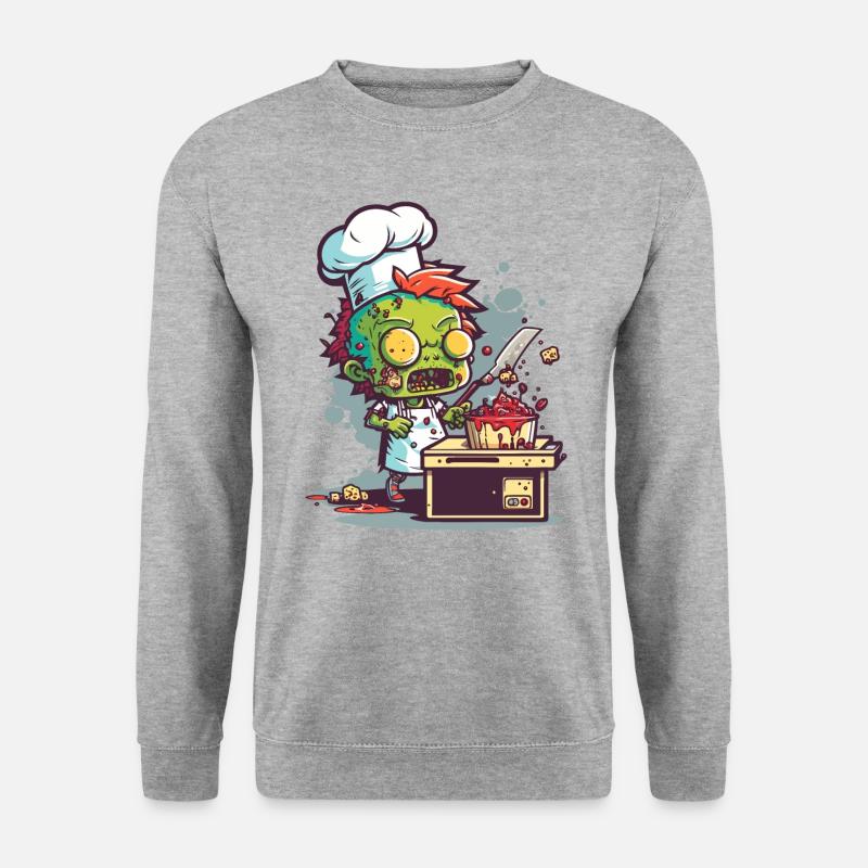 Kochen mit den Untoten - Unisex Pullover - Weißgrau meliert
