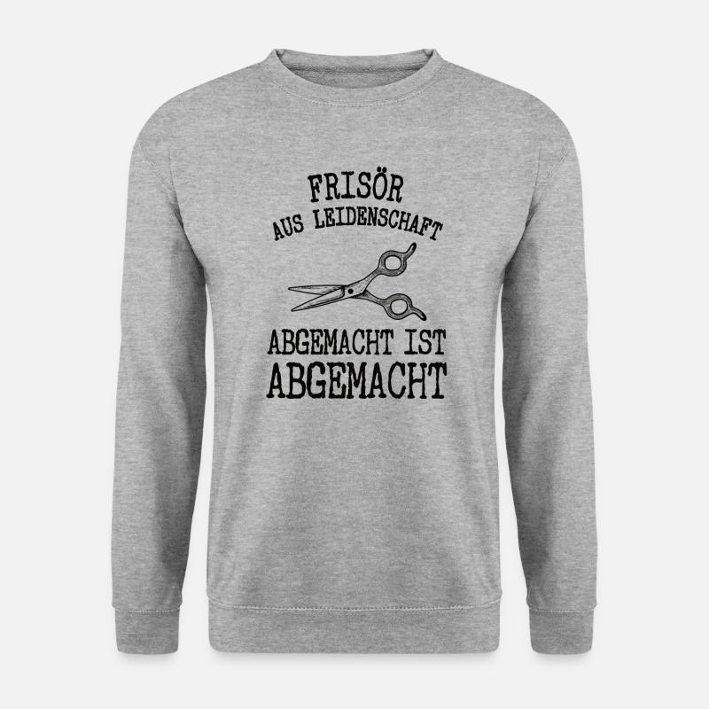 Frisör Aus Leidenschaft Friseurin Meister Friseur - Unisex Pullover - Weißgrau meliert