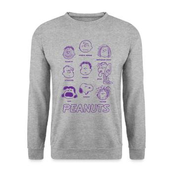 Peanuts Design With Charlie Brown & His Friends - Unisex Sweatshirt - salt & pepper - Front - Alina (178cm) & Michal (187cm)