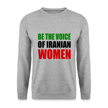 Be the voice of iranian women - Unisex Sweatshirt - salt & pepper - Front - Alina (178cm) & Michal (187cm)