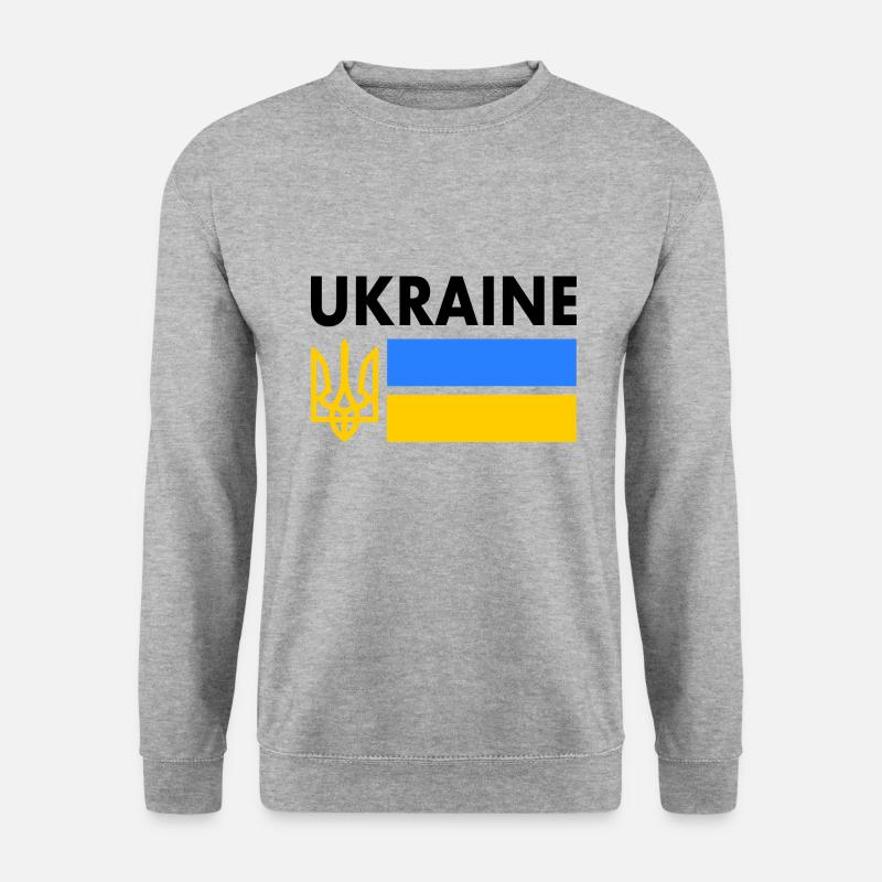 Ukraine - Unisex Pullover - Weißgrau meliert