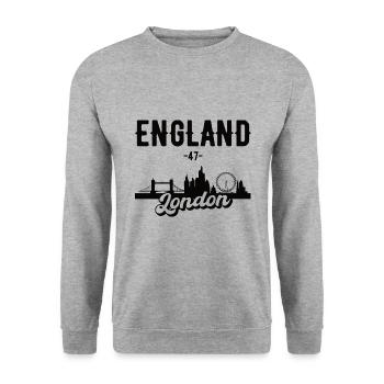 London Skyline Travel Gift - Unisex Sweatshirt - salt & pepper - Front - Alina (178cm) & Michal (187cm)
