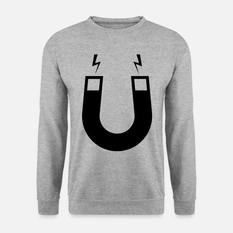 Hufeisen magnet - Unisex Pullover - Weißgrau meliert