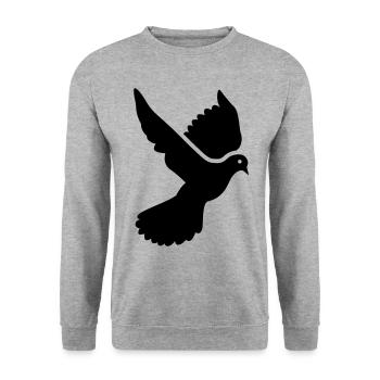 Symbole de la colombe - Sweat-shirt Unisexe - gris chiné - Devant - Alina (178cm) & Michal (187cm)
