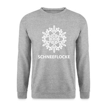 Schneeflocke - Unisex Pullover - Weißgrau meliert - Vorne - Alina (178cm) & Michal (187cm)