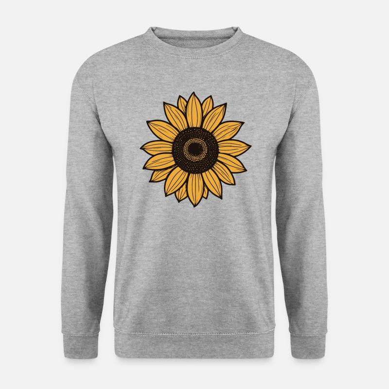 Sonnenblume - Unisex Pullover - Weißgrau meliert