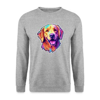 Golden Retriever - Unisex Pullover - Weißgrau meliert - Vorne - Alina (178cm) & Michal (187cm)