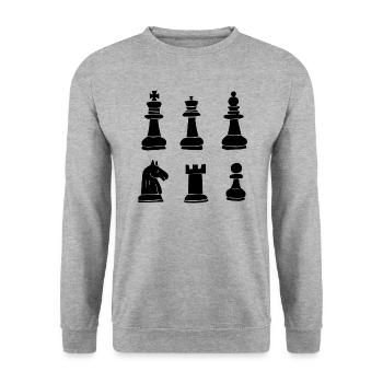 Chess Pieces - Unisex Sweatshirt - salt & pepper - Front - Alina (178cm) & Michal (187cm)