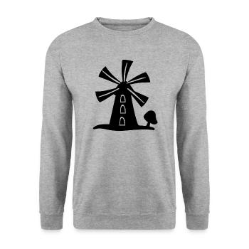 Windmühle - Unisex Pullover - Weißgrau meliert - Vorne - Alina (178cm) & Michal (187cm)