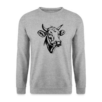 Vache Vaches - Sweat-shirt Unisexe - gris chiné - Devant - Alina (178cm) & Michal (187cm)