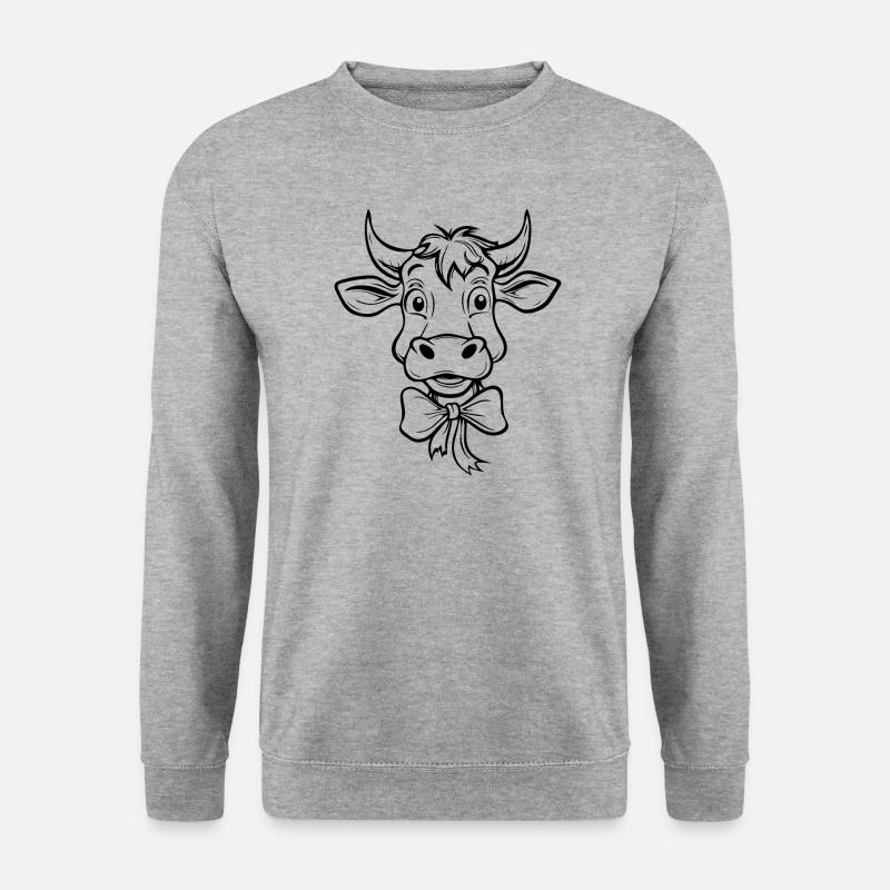 Kuh Kühe - Unisex Pullover - Weißgrau meliert