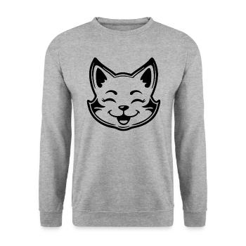 Chat Chats Chat Dame Chat Amoureux Chat Visage - Sweat-shirt Unisexe - gris chiné - Devant - Alina (178cm) & Michal (187cm)