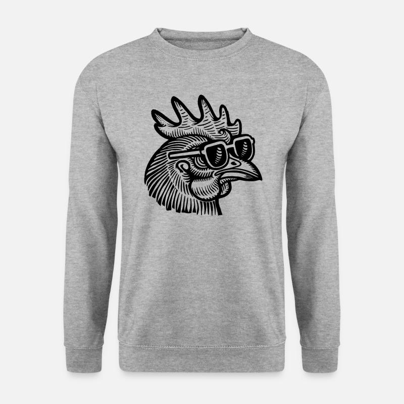 Huhn Hühnerstall - Unisex Pullover - Weißgrau meliert