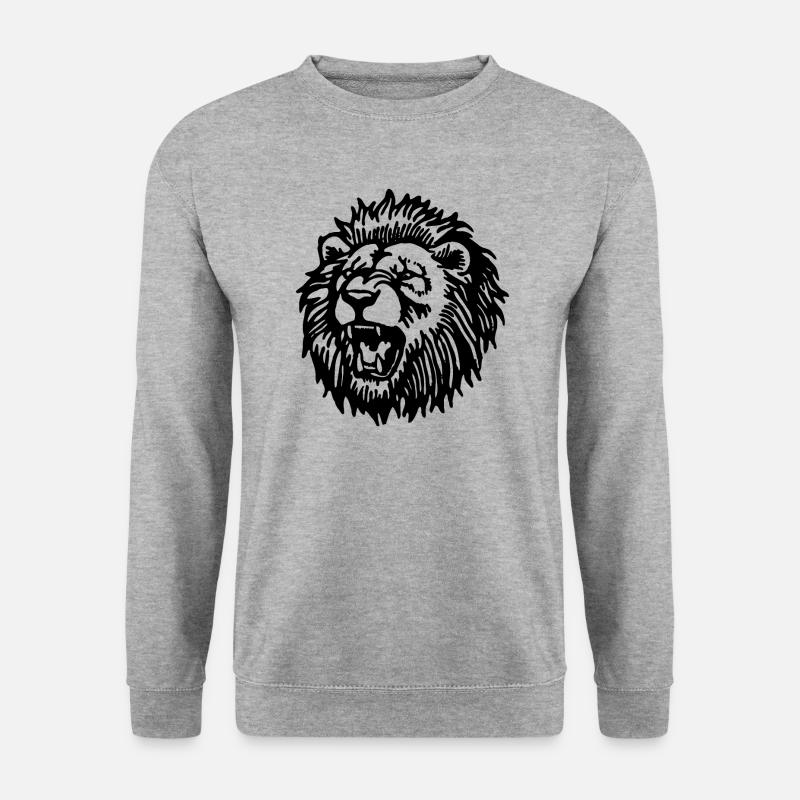 Lion Lion Head - Unisex Sweatshirt - salt & pepper