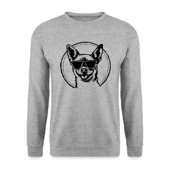 Chihuahua Dog - Unisex Sweatshirt - salt & pepper - Front - Alina (178cm) & Michal (187cm)