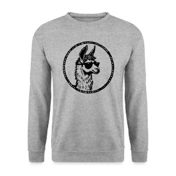 Lama - Unisex Pullover - Weißgrau meliert - Vorne - Alina (178cm) & Michal (187cm)