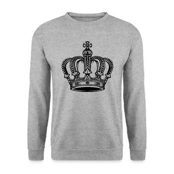 Krone - Unisex Pullover - Weißgrau meliert - Vorne - Alina (178cm) & Michal (187cm)