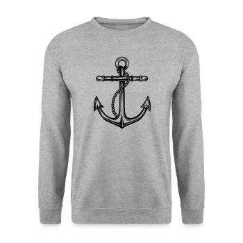 Anchor - Unisex Sweatshirt - salt & pepper - Front - Alina (178cm) & Michal (187cm)