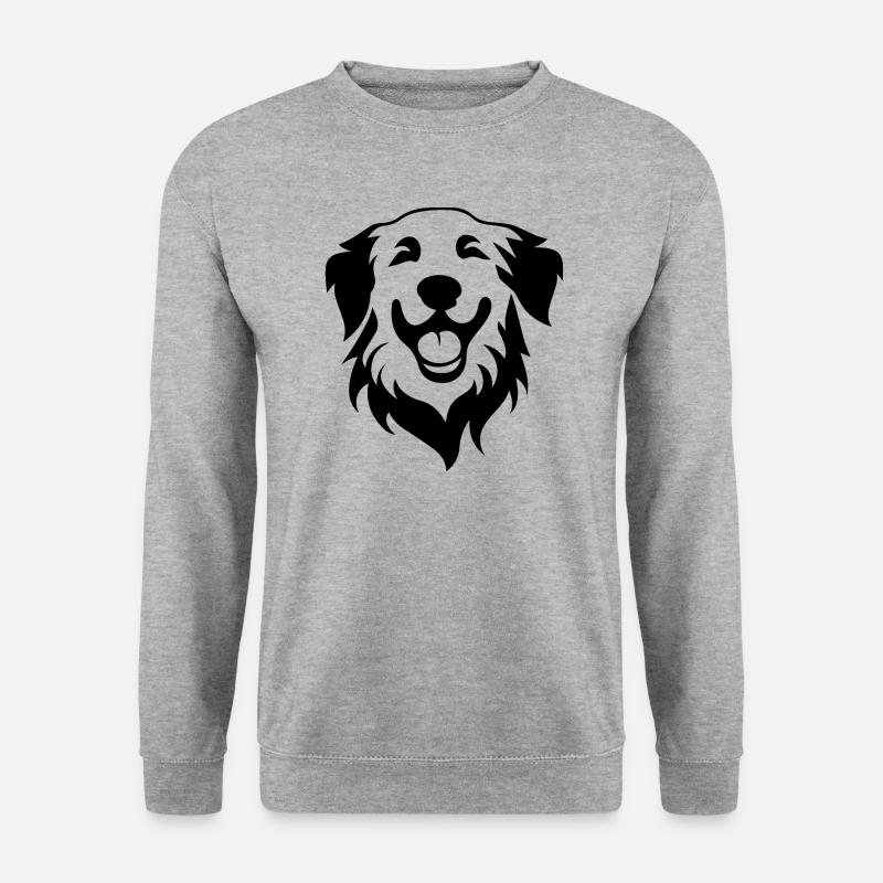 Golden Retriever Hund - Unisex Pullover - Weißgrau meliert