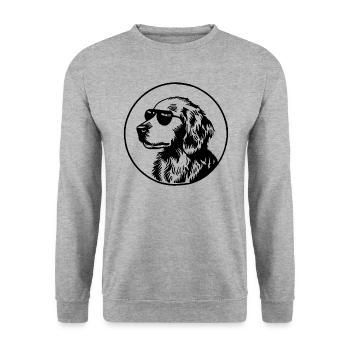 Golden Retriever Hund - Unisex Pullover - Weißgrau meliert - Vorne - Alina (178cm) & Michal (187cm)