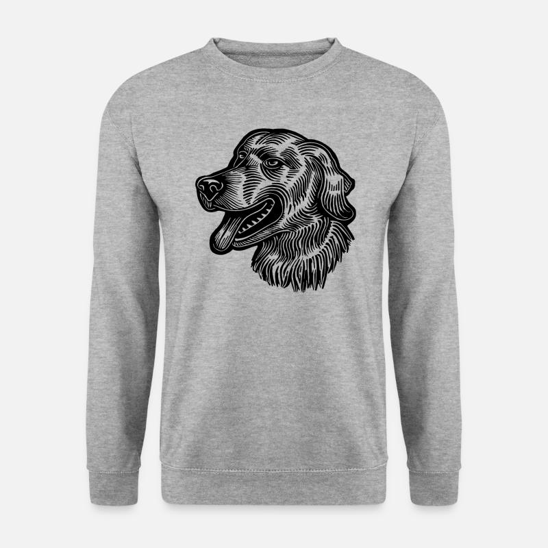 Golden Retriever Hund - Unisex Pullover - Weißgrau meliert