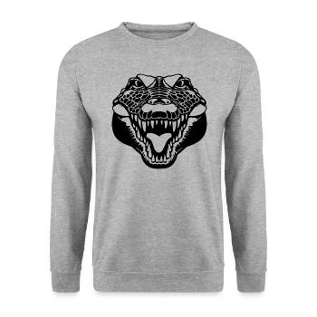 Crocodile Alligator - Unisex Sweatshirt - salt & pepper - Front - Alina (178cm) & Michal (187cm)