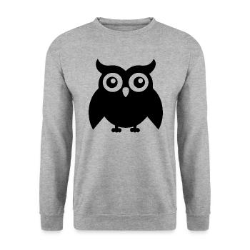 Eule - Unisex Pullover - Weißgrau meliert - Vorne - Alina (178cm) & Michal (187cm)