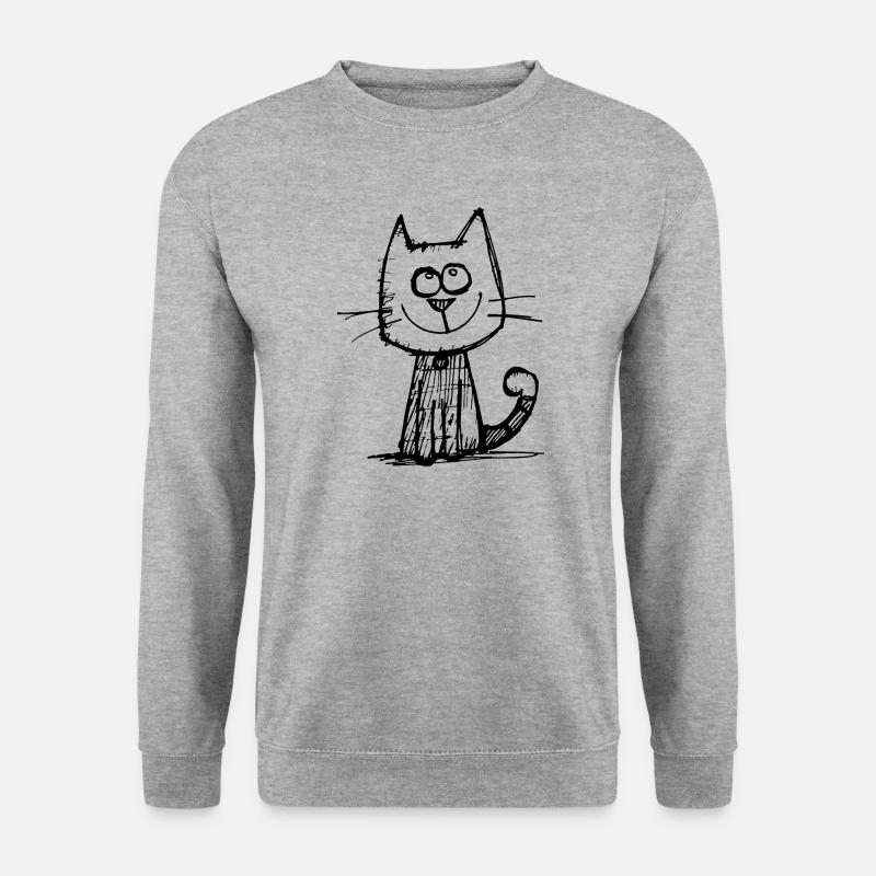 Chat Chats Visage de chat - Sweat-shirt Unisexe - gris chiné