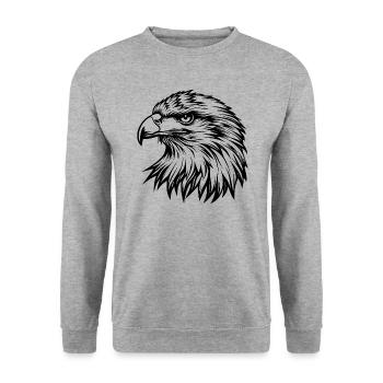 Eagle Eagle Head - Unisex Sweatshirt - salt & pepper - Front - Alina (178cm) & Michal (187cm)