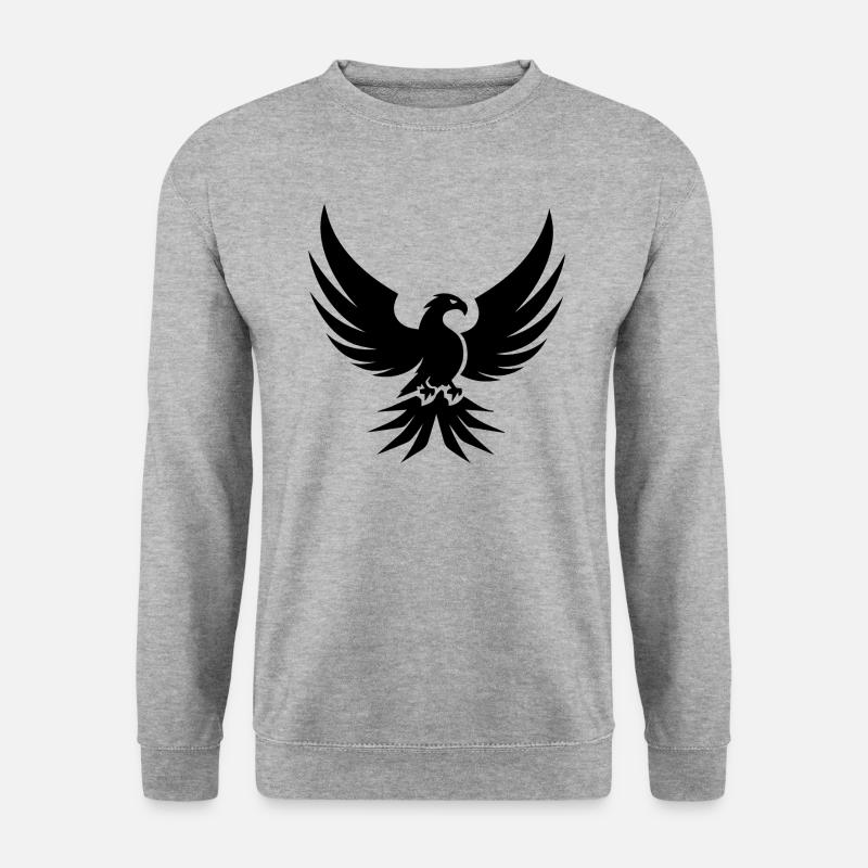 Adler Adlerkopf - Unisex Pullover - Weißgrau meliert
