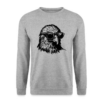 Eagle Eagle Head - Unisex Sweatshirt - salt & pepper - Front - Alina (178cm) & Michal (187cm)