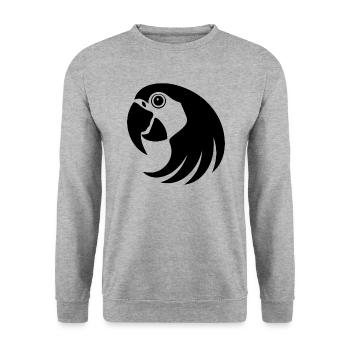 Perroquet oiseau - Sweat-shirt Unisexe - gris chiné - Devant - Alina (178cm) & Michal (187cm)