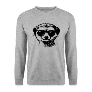 Meerkat - Unisex Sweatshirt - salt & pepper - Front - Alina (178cm) & Michal (187cm)