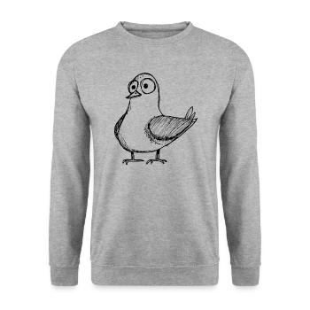 Taube Tauben Taubenzüchter Geschenk - Unisex Pullover - Weißgrau meliert - Vorne - Alina (178cm) & Michal (187cm)