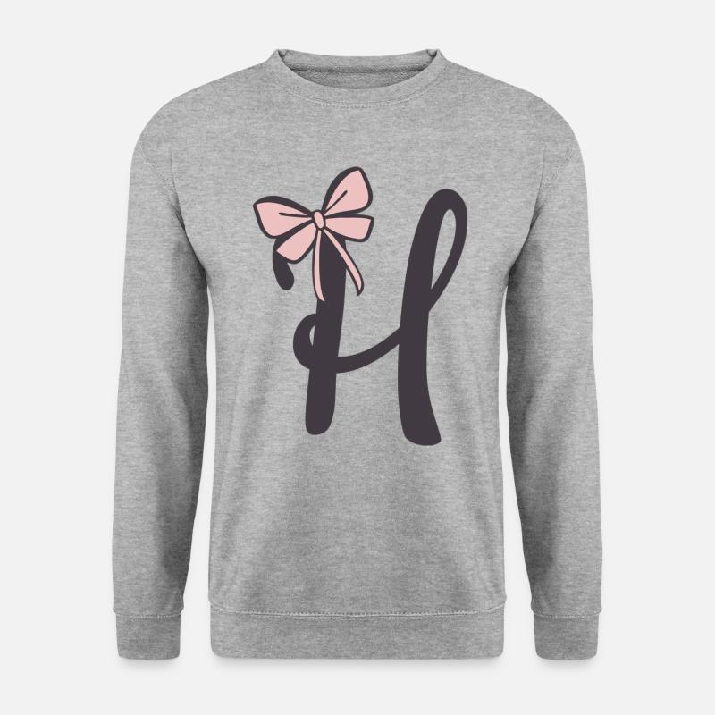 Lettre initiale H Ruban - Sweat-shirt Unisexe - gris chiné