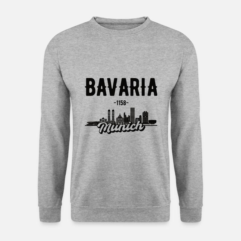 München Heimat Bayern Geschenk - Unisex Pullover - Weißgrau meliert