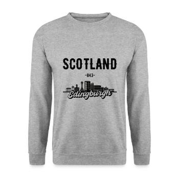 Edingburgh Schottland Urlaub Geschenk - Unisex Pullover - Weißgrau meliert - Vorne - Alina (178cm) & Michal (187cm)