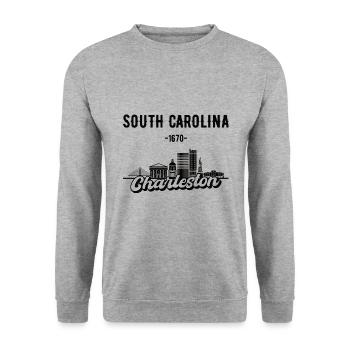 Charleston South Carolina Home Gift - Unisex Sweatshirt - salt & pepper - Front - Alina (178cm) & Michal (187cm)