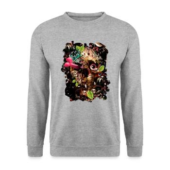 Skully Day - Unisex Sweatshirt - salt & pepper - Front - Alina (178cm) & Michal (187cm)