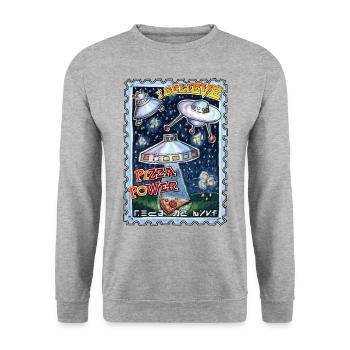 Message extraterrestre - Sweat-shirt Unisexe - gris chiné - Devant - Alina (178cm) & Michal (187cm)