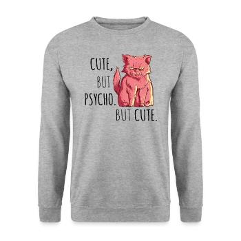 Cute but psycho but cute - Unisex Sweatshirt - salt & pepper - Front - Alina (178cm) & Michal (187cm)