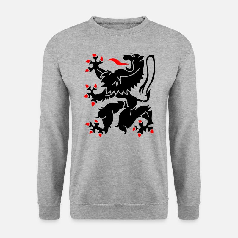 Löwe (Ostflandern) - Unisex Pullover - Weißgrau meliert